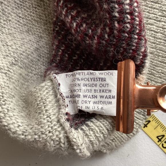 Panache Vintage 80s 90s Shetland Wool Diamond Print VNeck Sweater Sz L Academia - Picture 5 of 8